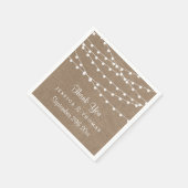 バーラップ素朴ストリングライトの結婚コレクション スタンダードカクテルナプキン (角)