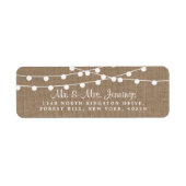 バーラップ素朴ストリングライトの結婚コレクション ラベル (正面)