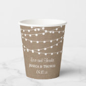 バーラップ素朴ストリングライトの結婚コレクション 紙コップ (正面)