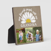 バーラップ素朴デイジーフォトコラージオマガーンギフト フォトプラーク (正面)