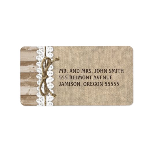 バーラップ素朴バーンウッドトウェイン住所 シール (正面)