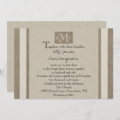 バーラップ素朴パーチメントルック結婚式招待状 招待状 (正面/裏面)