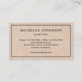 バーラップ素朴パープルフローラコームヘアスタイリスト 名刺 (裏面)