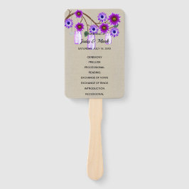 バーラップ素朴パープルフローラメイスンジャーズ結婚ズ ハンドファン