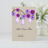 バーラップ素朴パープルメイソンジャーステーブル座席表 招待状 (スタンド正面)