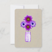 バーラップ素朴パープルメイソンジャーステーブル座席表 招待状 (裏面)