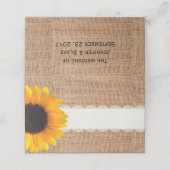 バーラップ素朴ヒマワリ結婚の折り畳み座席表 プレイスカード (外部開封)