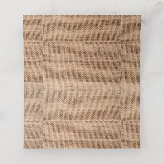 バーラップ素朴ヒマワリ結婚の折り畳み座席表 プレイスカード (内部開封)