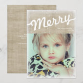 バーラップ素朴ビッグメリークリスマスフォトカード シーズンカード (正面/裏面)