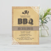 バーラップ素朴ピグローストBBQリハーサルディナー 招待状 (スタンド正面)