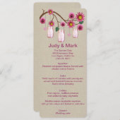 バーラップ素朴ピンクメイソンジャースメニューカード メニュー (正面/裏面)