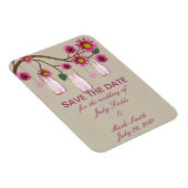 バーラップ素朴ピンクメイソンジャース日付磁石を保存 マグネット (右側)