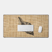 バーラップ素朴フォトイメージビーチテーマシーシェル デスクマット (キーボード&マウス)