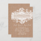 バーラップ素朴フローラのリ結婚ハーサルディナーカード 招待状 (正面/裏面)