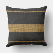 バーラップ素朴ブラウンブラック金ゴールドカスタムファミリー名 アウトドアクッション (裏面)