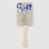 バーラップ素朴ブルーフローラメイスンジャーズ結婚ズ ハンドファン (正面)