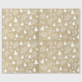 バーラップ素朴プリントメリークリスマスツリーギフトラップ ラッピングペーパー (フラット)