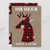 バーラップ素朴プレイドスノーフレークオーディアクリスマス シーズンカード (正面/裏面)