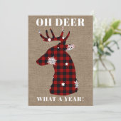 バーラップ素朴プレイドスノーフレークオーディアクリスマス シーズンカード (スタンド正面)