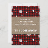 バーラップ素朴プレイドスノーフレークオーディアクリスマス シーズンカード (裏面)