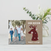 バーラップ素朴プレイドスノーフレークOh Deer写真 シーズンカード (スタンド正面)