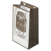 バーラップ素朴メイソンの瓶の赤ちゃんシャワー スモールペーパーバッグ (正面アングル)