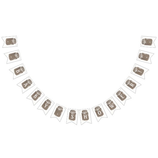 バーラップ素朴メイソンの瓶の赤ちゃんシャワー バンティングフラッグ (全)