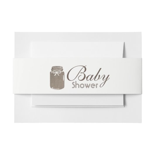 バーラップ素朴メイソンの瓶の赤ちゃんシャワー 招待状ベリーバンド (正面例)
