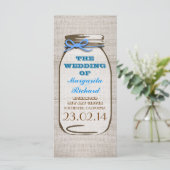 バーラップ素朴メイソンのjar結婚式のプログラム プログラム (スタンド正面)