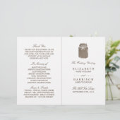 バーラップ素朴メイソンジャー結婚式 プログラム (スタンド正面)