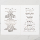 バーラップ素朴メイソンジャー結婚式 プログラム (裏面)