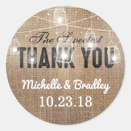 バーラップ素朴メイソンJARありがとう ラウンドシール