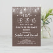 バーラップ素朴メイソンJARSストリングライト私はBBQをする 招待状 (スタンド正面)