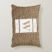 バーラップ素朴モノグラムイニシャル アクセントクッション (正面(垂直))