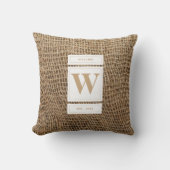 バーラップ素朴モノグラムイニシャル クッション (正面)