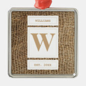 バーラップ素朴モノグラムイニシャル メタルオーナメント (正面)