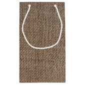 バーラップ素朴ルックの茶色の印刷背景 スモールペーパーバッグ (裏面)