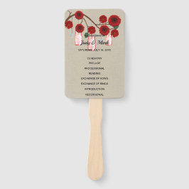 バーラップ素朴レッドフローラメイスンジャーズ結婚ズ ハンドファン