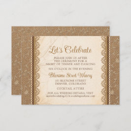 バーラップ素朴レースウェディング披露宴サイト エンクロージャーカード