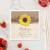 バーラップ素朴レースウッドサンフラワー結婚ズ スタンダードランチョンナプキン (インサイチュ)