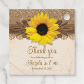 バーラップ素朴レースウッドサンフラワー結婚ズ フェイバータグ (裏面)