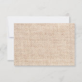 バーラップ素朴レースツインピンクリボンウェディングRSVP 出欠カード (裏面)