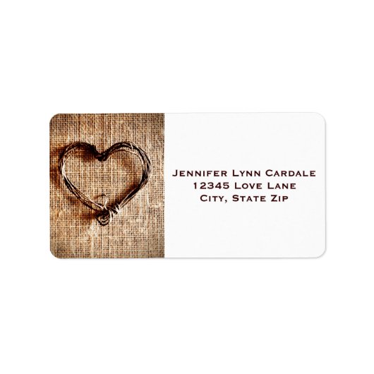 バーラップ素朴レーストウェインハート住所 シール (正面)