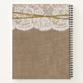 バーラップ素朴レーストツインボウブライダルシャワーレシピ ノートブック (裏面)