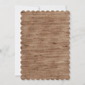 バーラップ素朴レースニュートラルベビーシャワー招待状 招待状 (裏面)