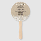 バーラップ素朴レースライト結婚式 プログラムファン ハンドファン (裏面)