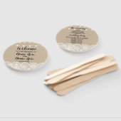 バーラップ素朴レースライト結婚式 プログラムファン ハンドファン (組立なし)