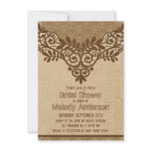 バーラップ素朴レースヴィンテージブライダルシャワー