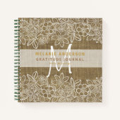 バーラップ素朴レース感謝の感謝日記 ノートブック (正面)