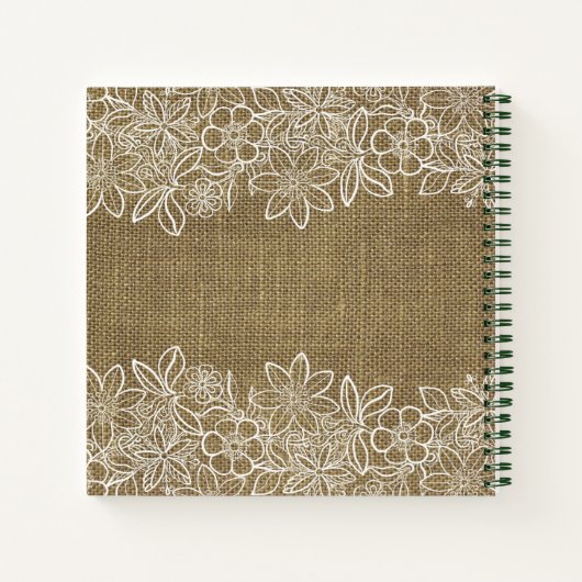 バーラップ素朴レース感謝の感謝日記 ノートブック (裏面)